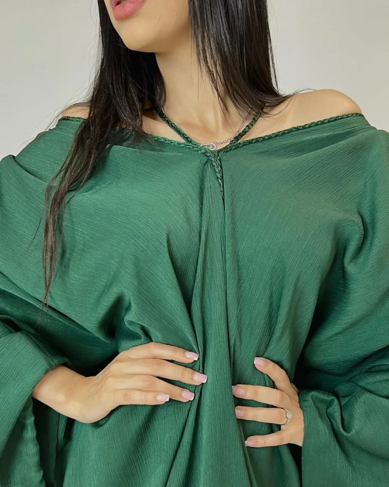 ⁦Effortlessly Stylish Dress - Green⁩ - الصورة ⁦4⁩