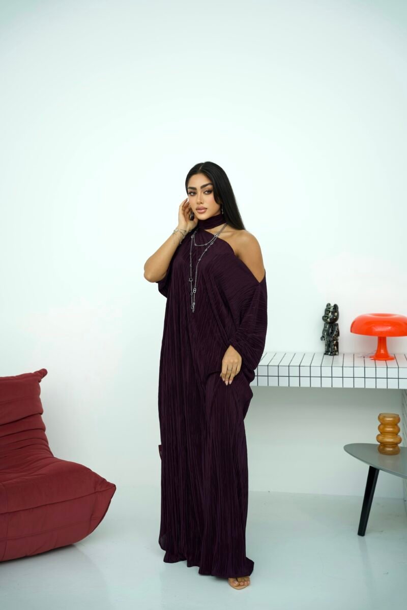⁦The pleated Free size - purple⁩ - الصورة ⁦4⁩