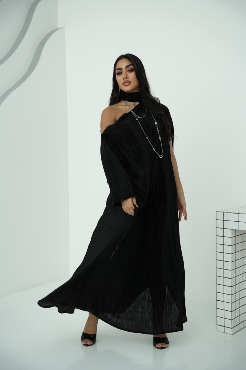 ⁦The pleated Free size - black⁩ - الصورة ⁦3⁩