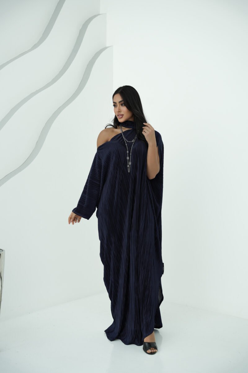 ⁦The pleated Free size - navy⁩ - الصورة ⁦3⁩