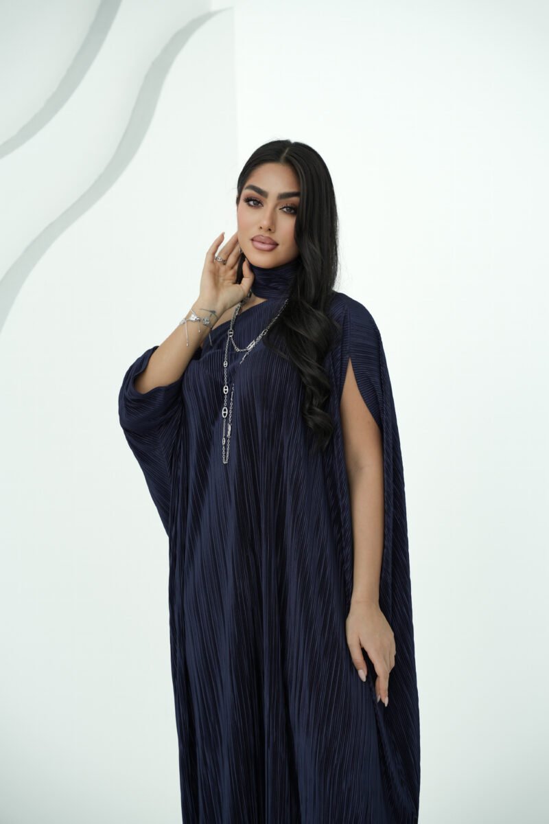 ⁦The pleated Free size - navy⁩ - الصورة ⁦2⁩