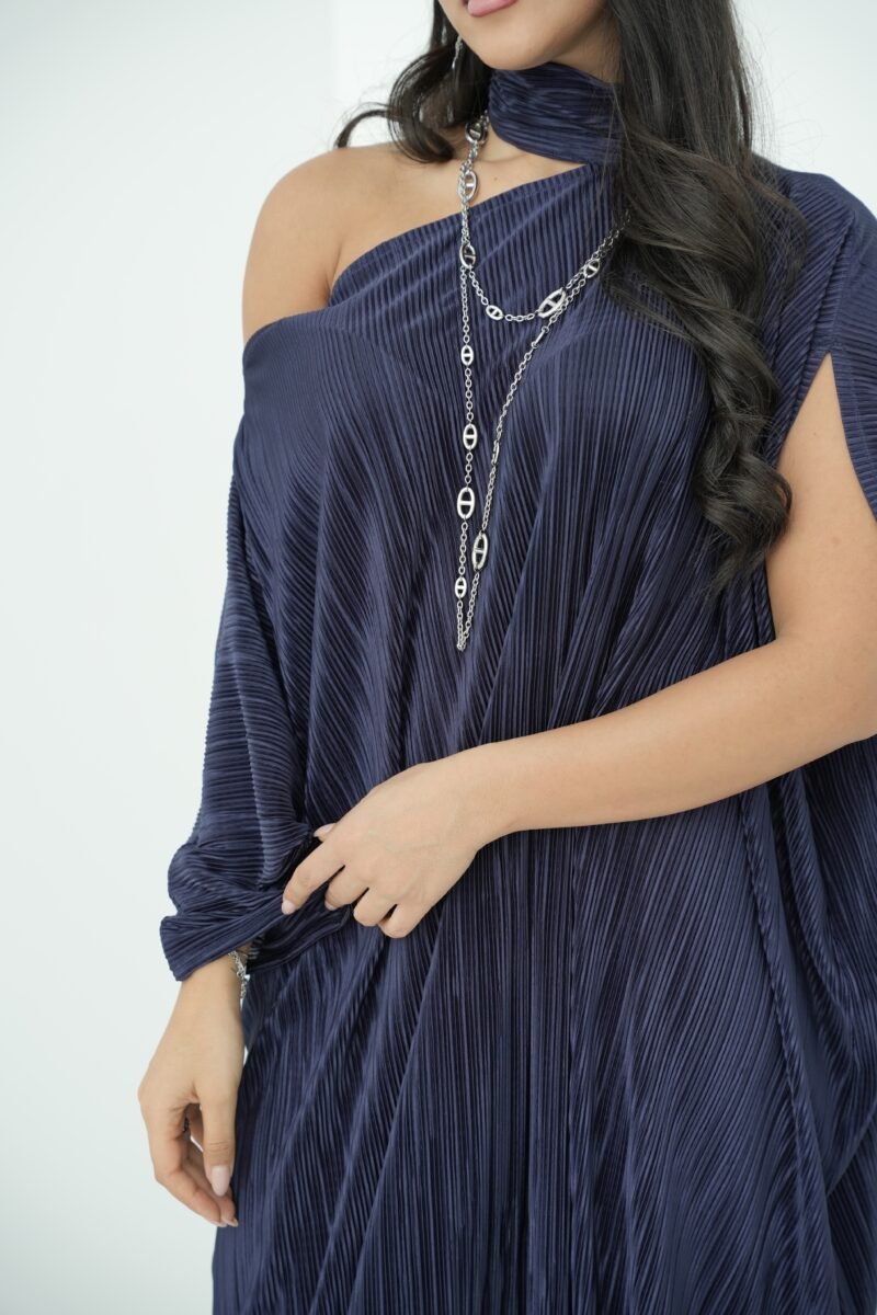 ⁦The pleated Free size - navy⁩ - الصورة ⁦5⁩