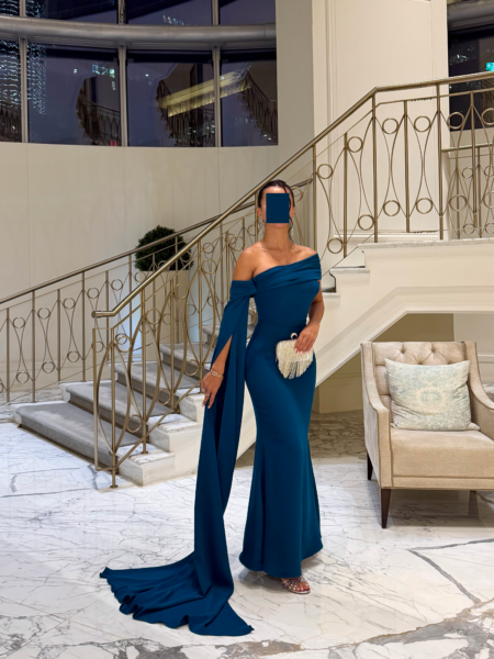 Blue Dress in crepe